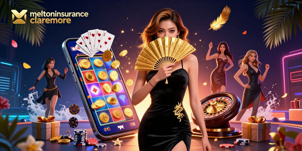 Enjoy thrilling slot experiences with meltoninsuranceclaremore featuring an elegant Asian woman and dynamic game elements.