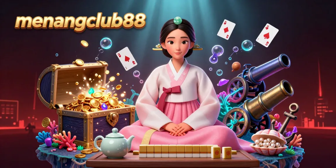 Experience the excitement of winning with menangclub88; a vibrant casino illustration filled with gold and gems.