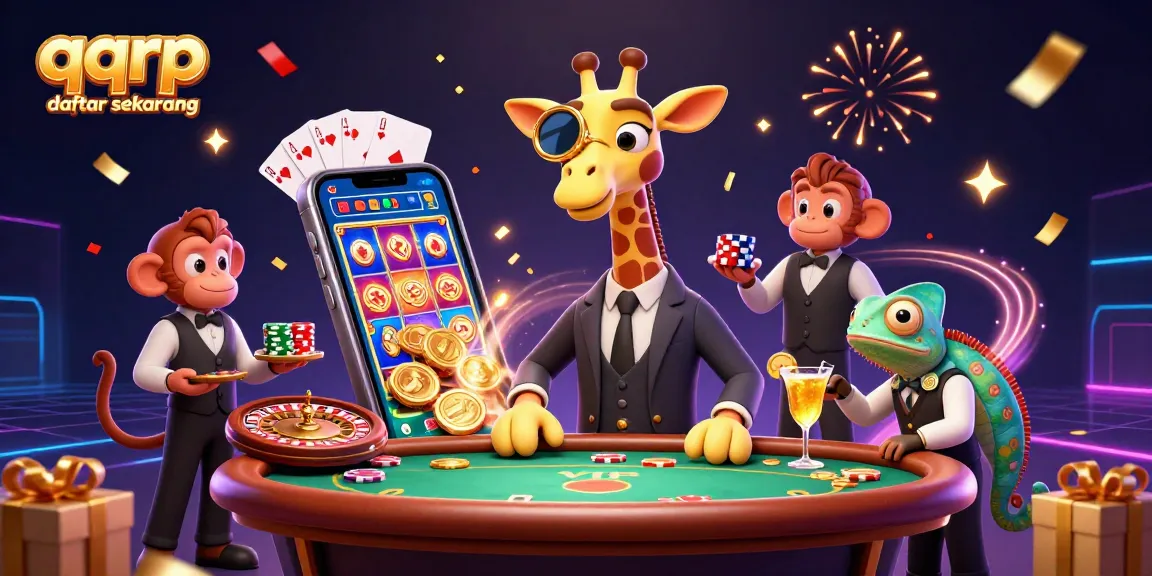 Engage with the thrilling gaming world at qqrp daftar sekarang, featuring vibrant casino elements and festive atmosphere.