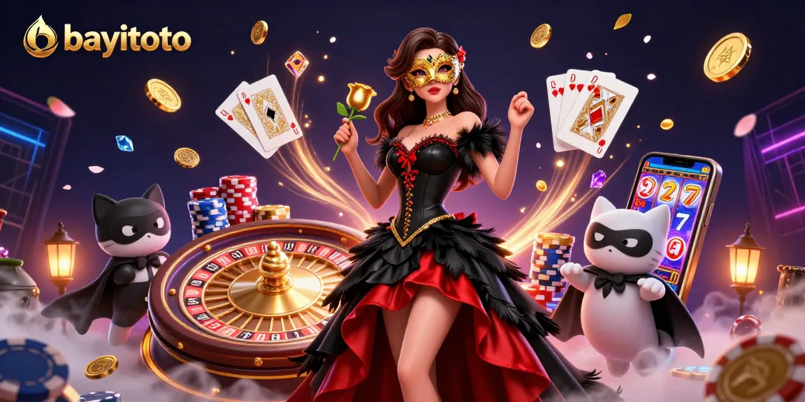 Experience bayitoto's engaging gaming atmosphere with sparkling coins and vibrant characters.