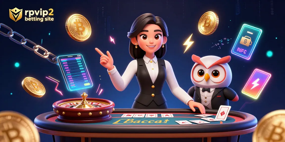 Experience the excitement at rpvip2 betting site with a vibrant 3D casino illustration featuring engaging dealers.