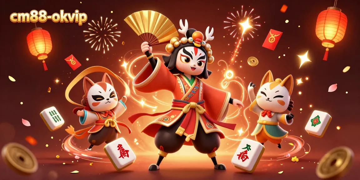 Engage in immersive gaming at cm88-okvip with vibrant characters and festive casino elements.