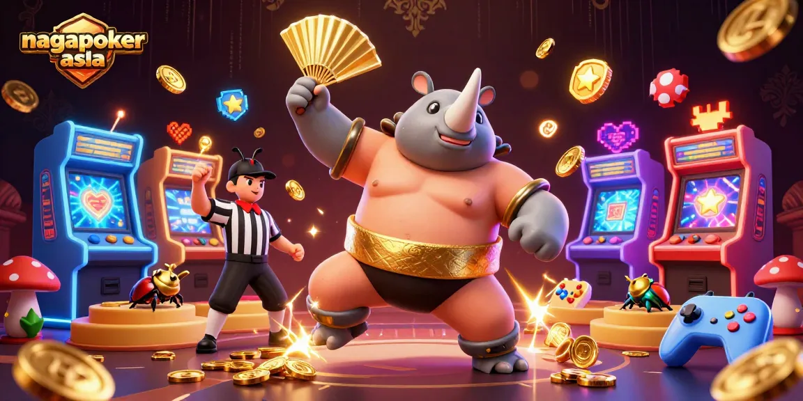 Engage with nagapoker asia in this vibrant casino-themed illustration featuring exciting game elements.