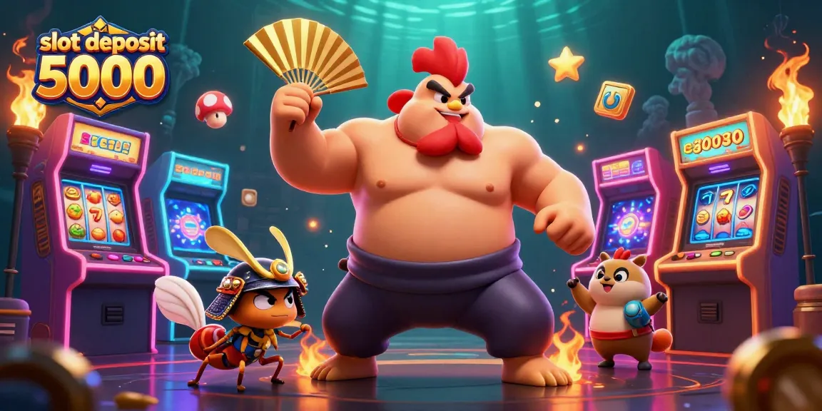 Engage with slot deposit 5000 adventures featuring dynamic 3D characters and vibrant casino elements.