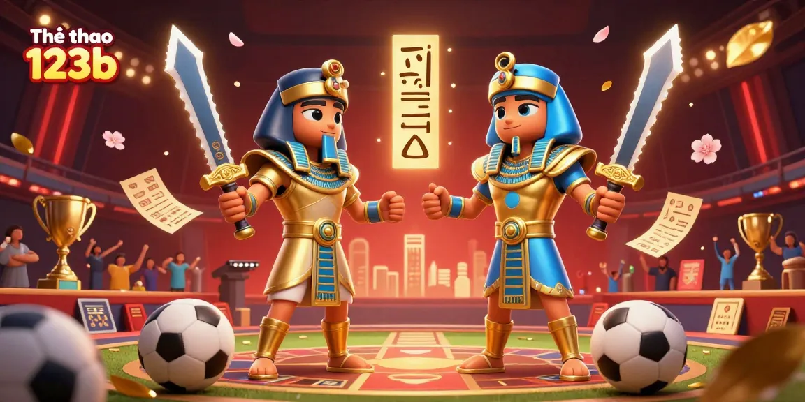 Experience thrilling sports betting with Thể thao 123b in an energetic 3D stadium scene filled with action.