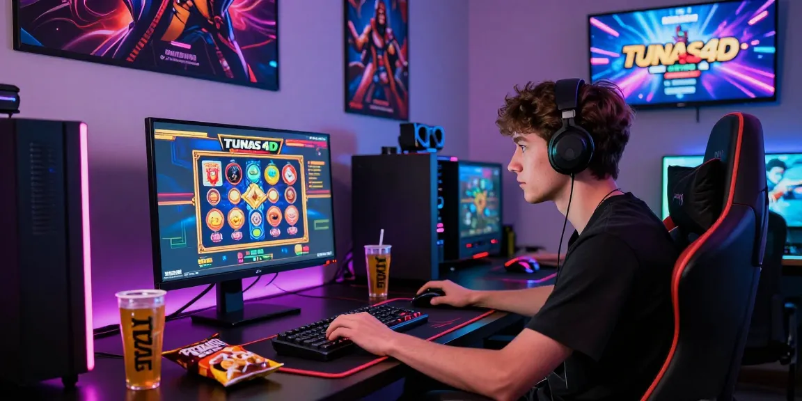 Engaging online gaming scene featuring Tunas4D's vibrant slot games in a modern gaming setup.