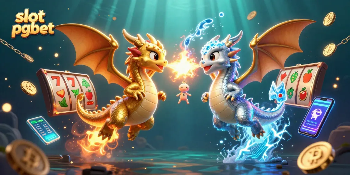Bermain slot pgbet dengan simbol keberuntungan dan dragon mistis di art 3D megah.