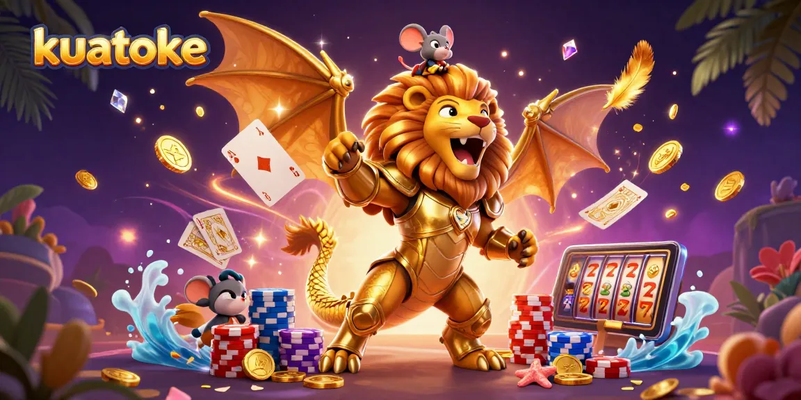 Kuatoke casino scene with a chimera, mouse jockey, and dynamic gaming elements.