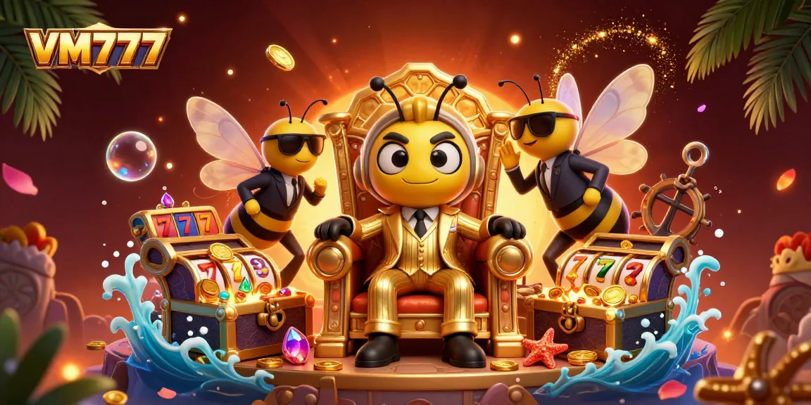 Experience thrilling gameplay at VM777 with vibrant casino characters and dynamic game elements.