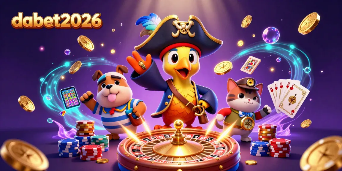 Experience the thrill of dabet2026 with a vibrant casino scene filled with characters and gaming elements.