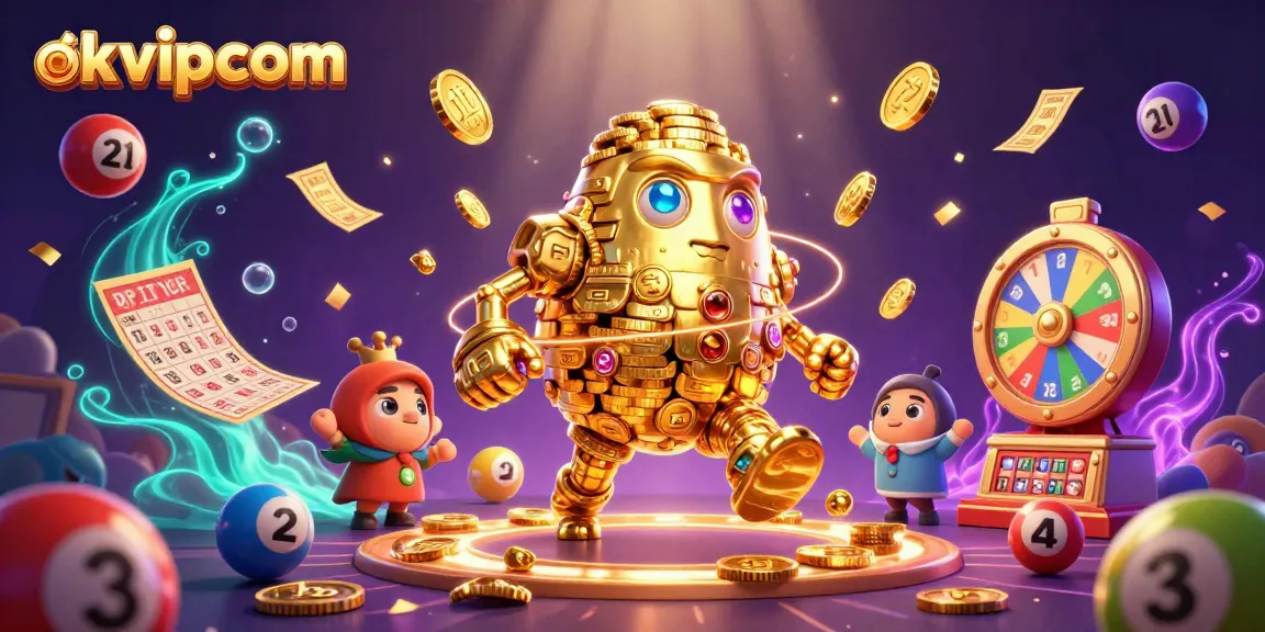 Engage with exciting games at okvipcom, featuring a golden golem and dynamic lottery elements