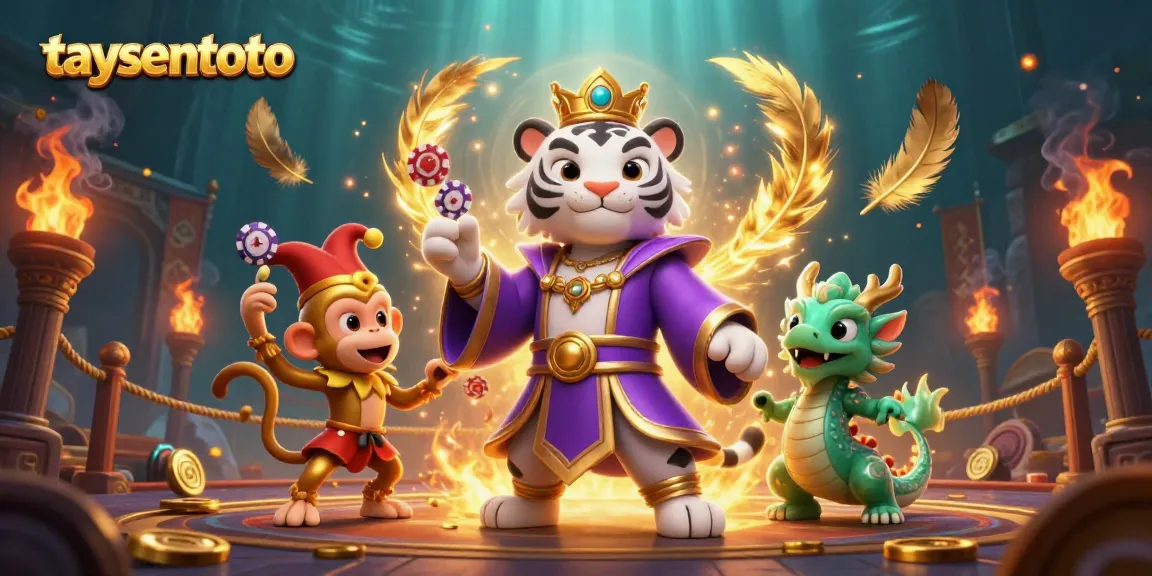 TAYSENTOTO menghadirkan keseruan bermain togel dengan kombinasi karakter kartun dan elemen kasino yang menarik.