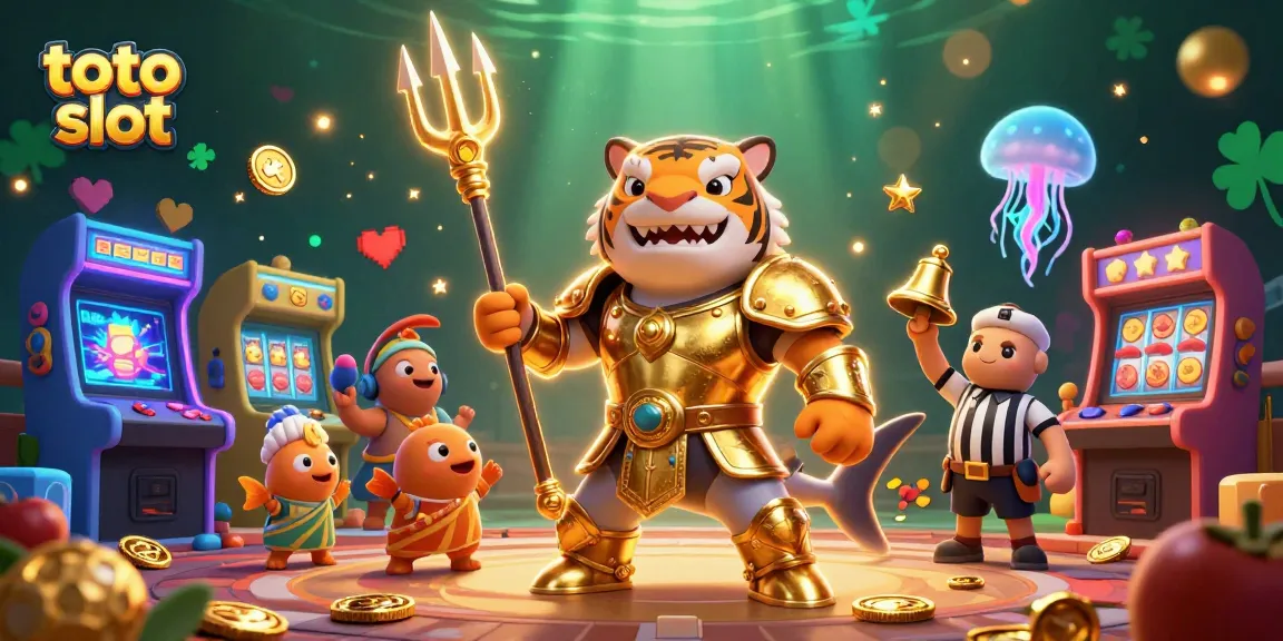 Menggandakan keseruan toto slot dengan hiu macan 3D berarmor dan mesin slot di latar belakang