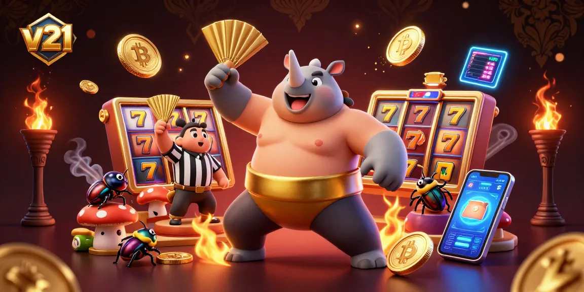 V21 hadir dengan slot 7 keberuntungan dalam ilustrasi kasino penuh warna dan mendebarkan.