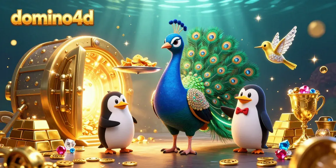 Menangkan permainan seru di domino4d dengan karakter burung merak dan penguin melayani chip emas.